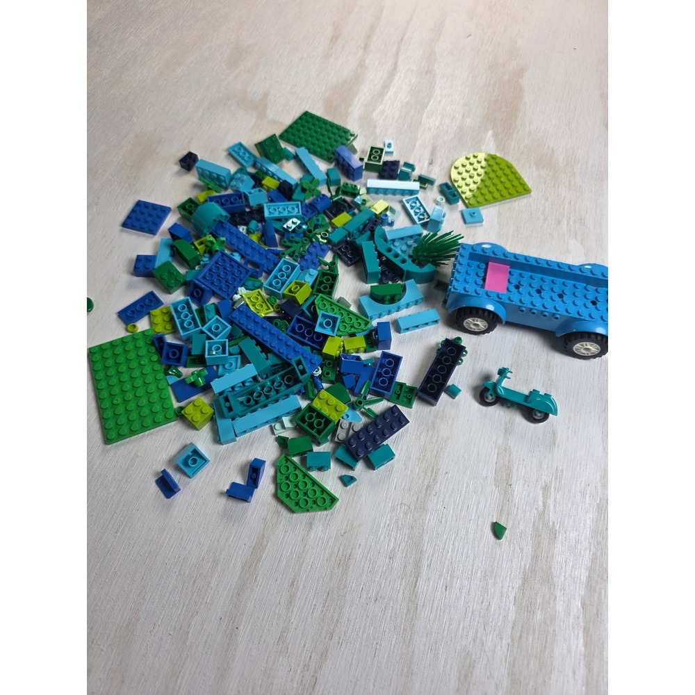 LEGO Bulk Lot Blue Green Teal Bricks Pieces Vehicle Scooter Scorpion Mixed Set